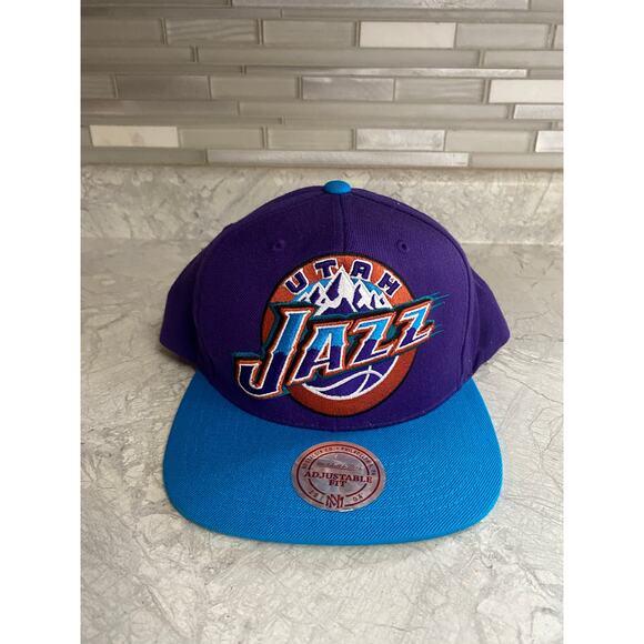 Utah Jazz Mitchell & Ness NBA Basketball Snapback Hat - Picture 2 of 8